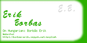 erik borbas business card